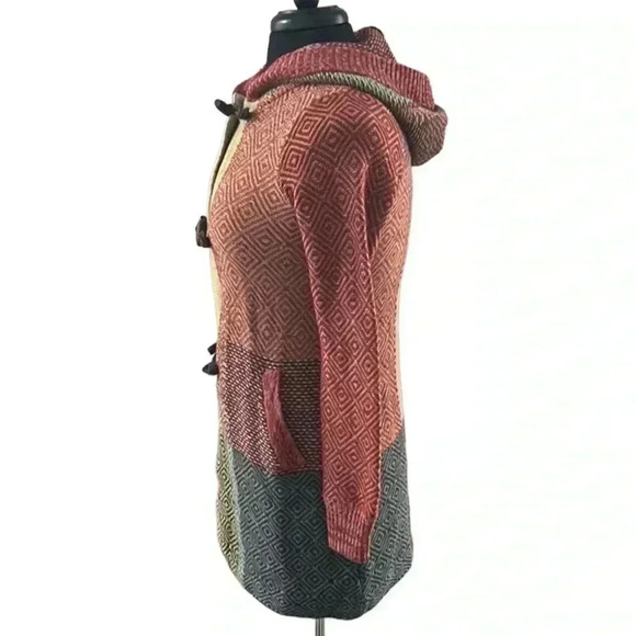 Anthropologie Sparrow Variegate Lambswool Sweater Hoodie Cardigan Jacket… - Picture 3 of 8